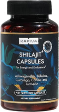 Organic Himalayan Shilajit Resin Extract with Ashwagandha &amp Turmeric-400mg Max Potency Lab Tested Pure Shilajit for Men &amp Women 85+ Trace Minerals Immune Support Energy 2 Month Supply-120