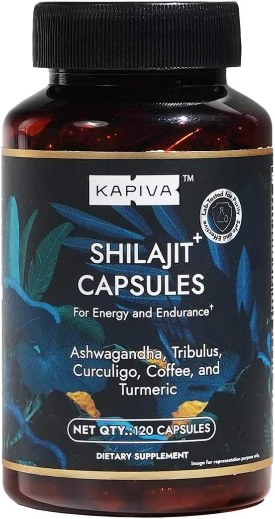 Organic Himalayan Shilajit Resin Extract with Ashwagandha &amp Turmeric-400mg Max Potency Lab Tested Pure Shilajit for Men &amp Women 85+ Trace Minerals Immune Support Energy 2 Month Supply-120