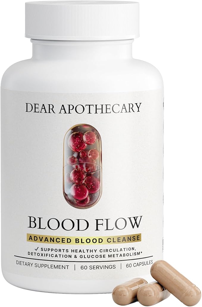 Blood Flow Advanced Formula - Botanical Herbal Complex with Cayenne Ginger - Traditional Wellness Blend with Vitamins Minerals - Daily Herbal Supplement - Vegan Non-GMO Gluten-Free - 60 Capsules