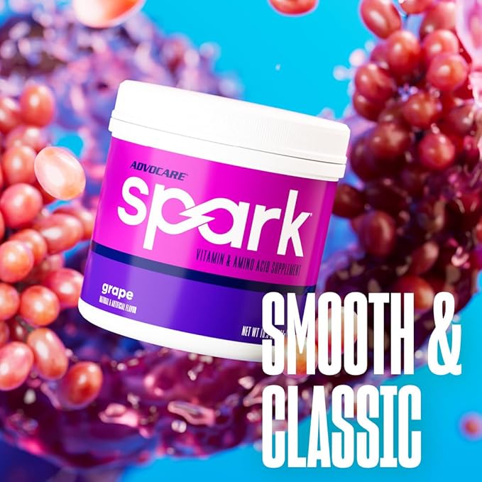 AdvoCare Spark - Energy Drink Mix - Vitamin &amp Amino Acid Supplement - Supports Energy &amp Focus - Portable Immune Support - Sugar-Free - Grape (10.5