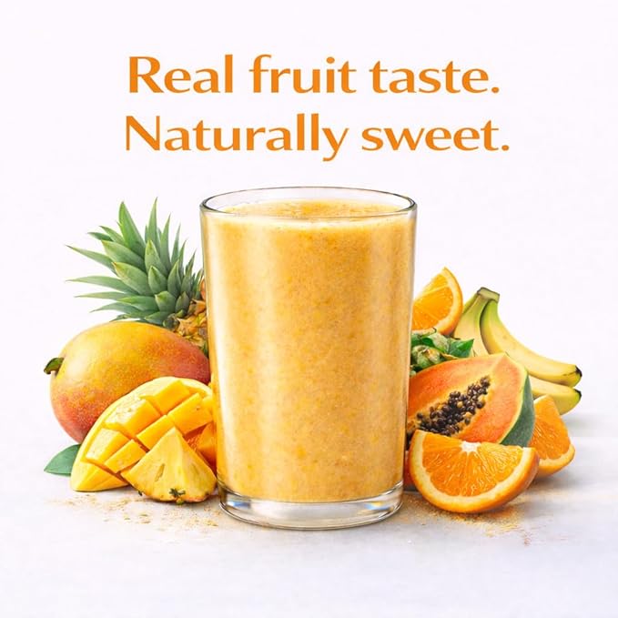 Tropical Smoothie Powder &amp Smoothie Mix – Freeze Dried Tropical Fruit Blend No Added Sugar Vegan Ready in Seconds 10 Servings