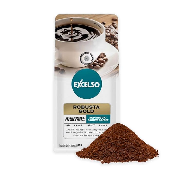 Excelso Robusta Gold Ground Coffee 200g (Pack of 2)