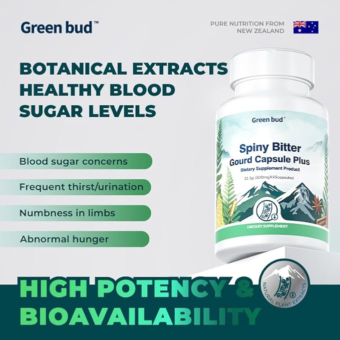 Blood Sugar Blend with Bitter Melon &amp Cinnamon Extract Healthy Blood Sugar Levels Metabolic Wellness &amp Energy Support for Men &amp Women Vegetarian Non-GMO 45 Capsules 5 Pack