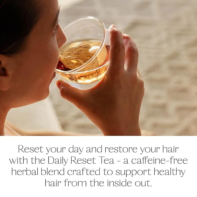 Highbrow Hippie Daily Reset Tea | Hair Wellness From Within Stress Support &amp Circulation Boost | Organic Rooibos Honeybush Ashwagandha Ginger | Caffeine-Free Adaptogenic Blend | 30 Servings
