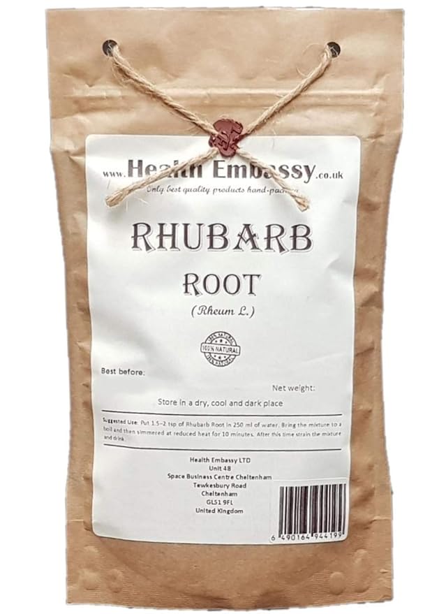 Health Embassy Rhubarb Root | Rheum L. - Rhei Radix | 100% Natural | Loose Herbal Tea (50g)