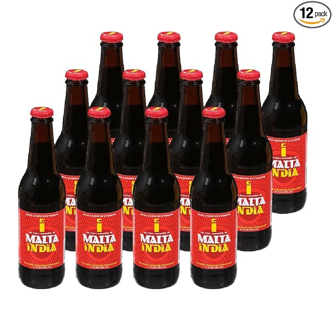 Premium Lux Details Puerto Rico's Favorite Drinks packages Malta India 12 Fl Oz Glass (12 Pack)