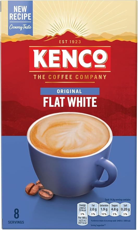 Kenco Instant Coffee Sachets - Pick Any 6 Packs From 9 Blends Including Almond Vanilla Oat Baileys Latte Cappuccino Flat White Iced Hot Salted Caramel