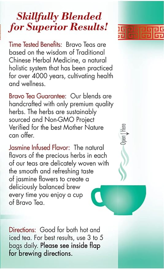 Bravo Tea Gastro Comfort Herbal Tea Caffeine Free 20 Tea Bags 6 Count