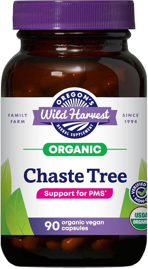 Oregon's Wild Harvest Non-GMO Chaste Tree CapsulesOrganic Herbal Supplements 90 Count