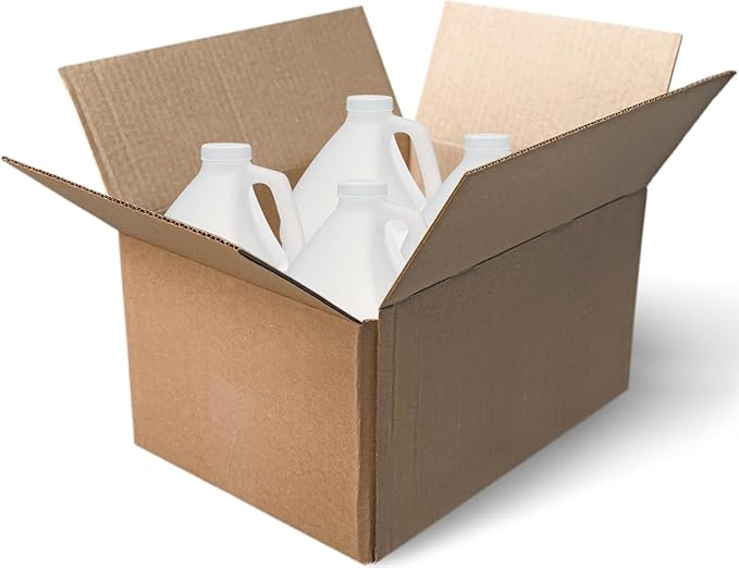 Plastic Jug 1 Gallon (4 Pack) Heavy-Duty HDPE With White Tamper Evident Screw Caps – Great for Homemade Juices Milk Smoothies Tea and Other Beverages - Food Grade BPA Free