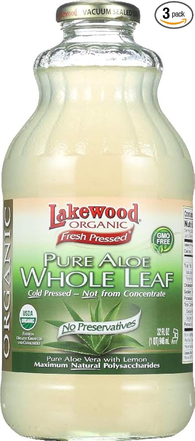 Lakewood Whole Leaf Aloe Juice OG2 32 oz. (Pack of 3)