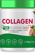 Vegetarian Collagen Supplements Powder by for Healthy Skin Hair &amp Nails 100G Guava Flavour with Biotin Vitamin C Vitamin E &amp Hyaluronates