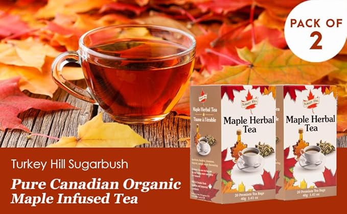 Turkey Hill Sugarbush Premium 100% Pure Canadian Maple Infused Herbal Tea 2 Pack