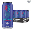 Gorilla Mind Energy Drink | Unmatched Energy · Amplified Focus | N-Acetyl-L-Tyrosine Alpha-GPC 200mg Caffeine Uridine Saffron | 0 Sugar Or Artificial Colors | 16oz 12-Pack (Berry Burst)