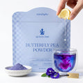 Queen Omi Organic Butterfly Pea Flower Tea Powder| Herbal Tea | Natural Food Coloring | Caffeine Free Tea | Plant Based Superfood | Blue Matcha | Color Changing Magic | Sun Dried in Thailand | 80g