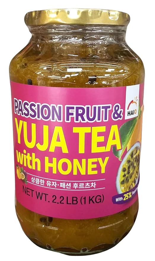 Haio | Passion Fruit And Yuja Tea With Honey | 2.2 Pounds | 1 Jar