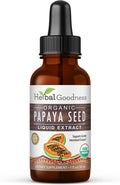 Herbal Goodness Papaya Seeds Digestive Enzymes 1oz -Organic Papaya Seed Extract for Gut &amp Digestive Health | Detox Cleanse Support Non GMO Gluten-Free Raw Unprocessed for High Potency