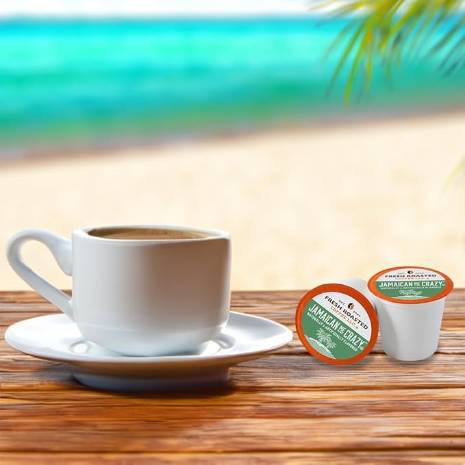 Fresh Roasted Coffee Jamaican Me Crazy Flavored Coffee Pods 72 Count