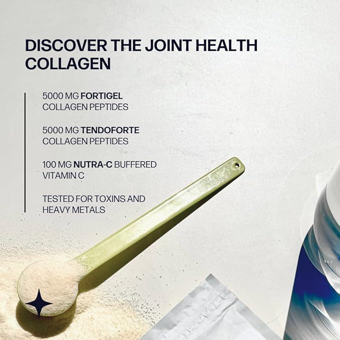 Sparkle Wellness FORTIGEL &amp TENDOFORTE Collagen Peptides | Collagen Powder with Calcium Ascorbate Vitamin C to Support Joint Mobility Tendon &amp Ligament Health | Joint Boost (No Flavor) [30-Se