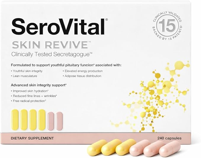 Serovital Skin Revive – Anti-Aging Supplement for Women – Supports Skin Hydration Energy Immune Health &amp Fine Line Reduction – 240 Capsules – 40-Day Supply