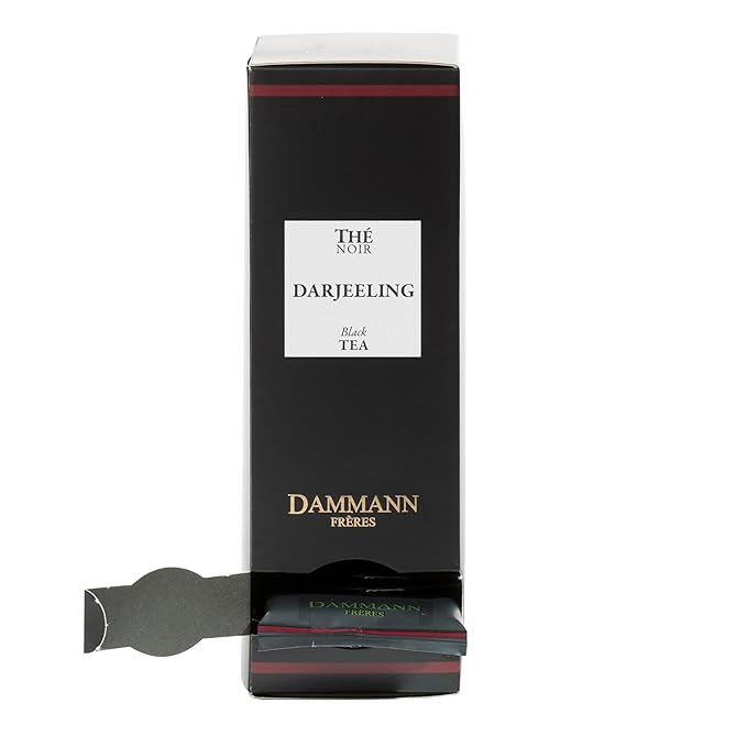 Dammann Freres Satchets Darjeeling Tea Bags Premium French Gourmet Black Tea Individually Wrapped 24 Count (Single Pack)