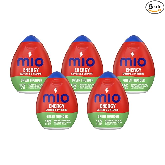 Mio Energy Liquid Water Enhancer Green Thunder 1.62 OZ (Pack of 5)