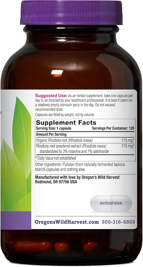 Oregon's Wild Harvest Rhodiola Supplement (120)