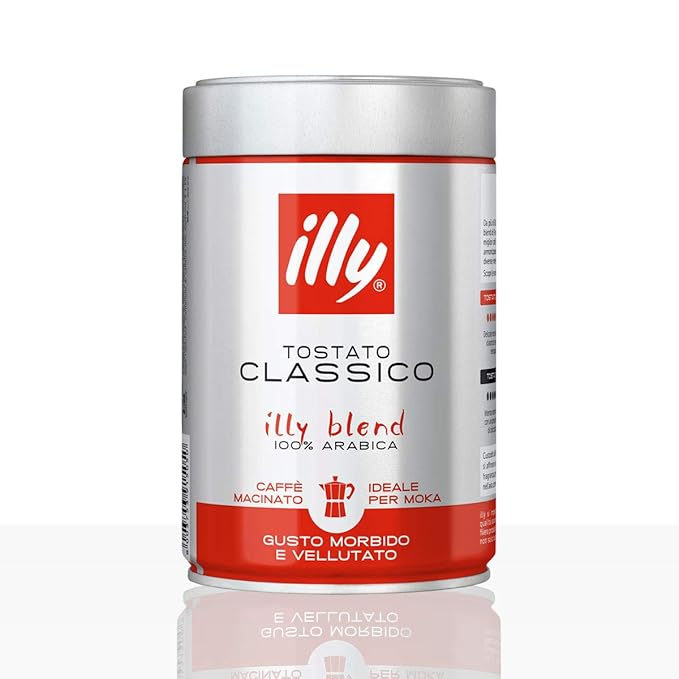Illy Ground Moka Medium Roast 8.8-Ounce Cans (Pack of 2)