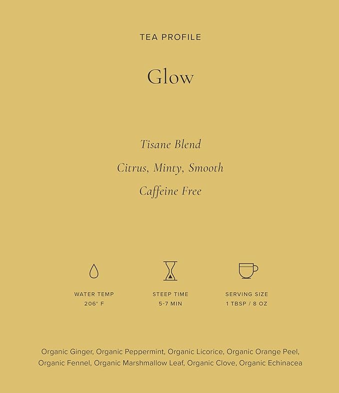 Art of Tea | Glow 2oz (Echinacea Peppermint Licorice and Ginger Tea) | Wellness Loose Leaf Artisan Herbal Teas