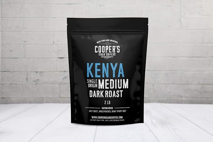 Kenya AA Medium-Dark Roast Coffee Beans Single Origin Whole Bean or Ground Coffee Gourmet Coffee - 2lb Bag