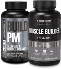 Jacked Factory Build PM Night Time Muscle Builder &amp Sleep Aid (60 Capsules) &amp Essentials Muscle Builder - Daily Strength Builder for Men with Peak ATP (30 Capsules)