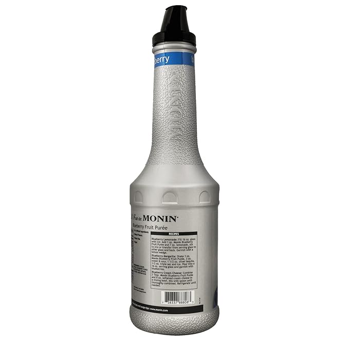 Monin - Blueberry Fruit Purée Tart and Sweet Great for Cocktails Smoothies and Lemonades Non GMO No Artificial Ingredients (1 Liter)