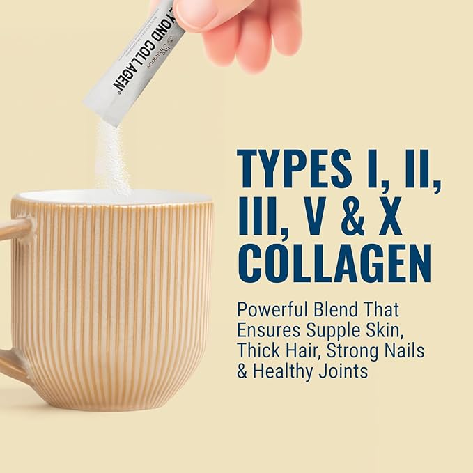 Live Conscious Beyond Collagen Peptides Powder Unflavored Packets - Hydrolyzed Collagen Powder - Hair Skin Nail &amp Joint Support - Multi Type Collagen Supplements for Women &amp Men