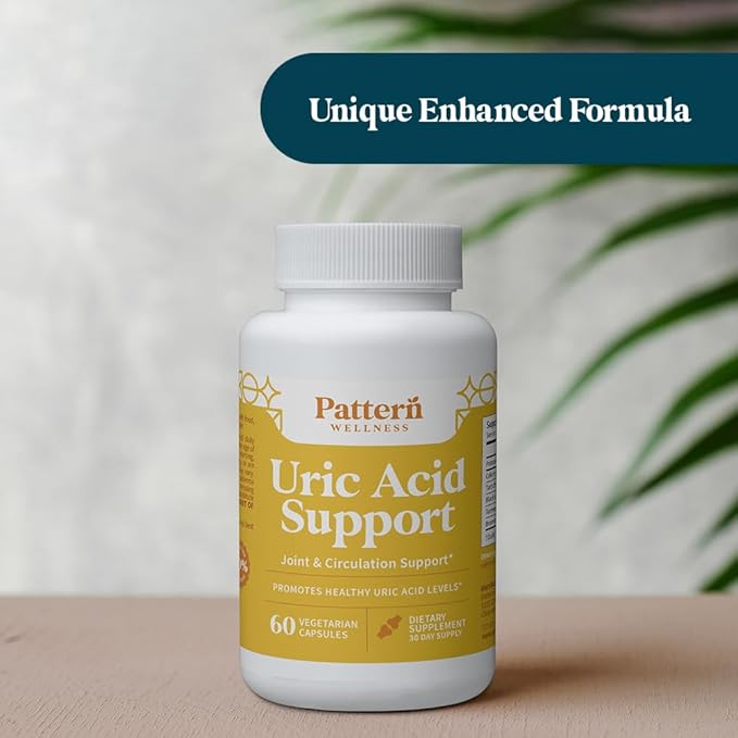 Pattern Wellness Uric Acid Support Supplement – Supports Uric Acid Balance &amp Joint Wellness – Herbal Formula – 3rd Party Lab Tested – 60 Veggie Capsules