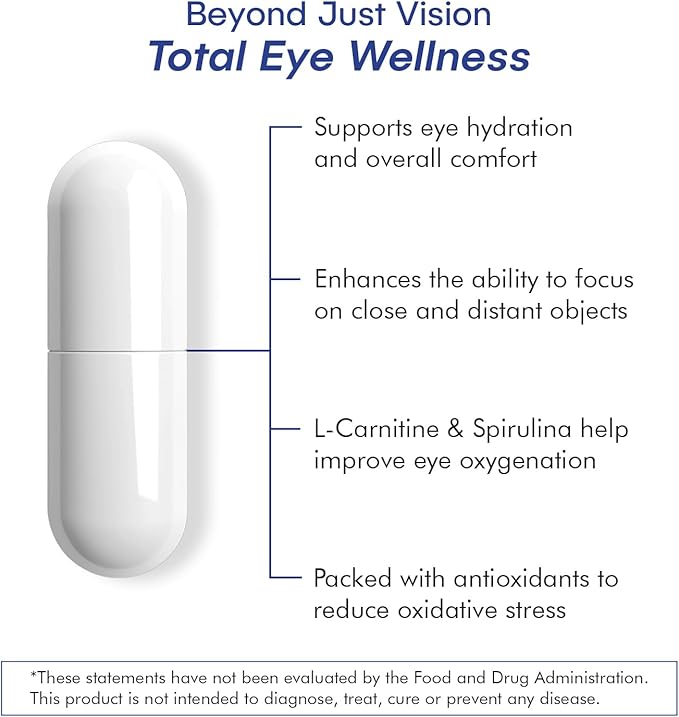 Eye Health Supplement – 14 Essential nutrients for Clear Vision Blue Light Protection and Long-Term Eye Health. Supports Clarity and Eye Wellness. 60 Capsules. (3 Pack)