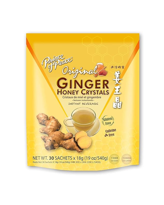 Prince of Peace Instant Ginger Honey Crystals 30 ct Bags - 18 g Sachets - PACK OF 4