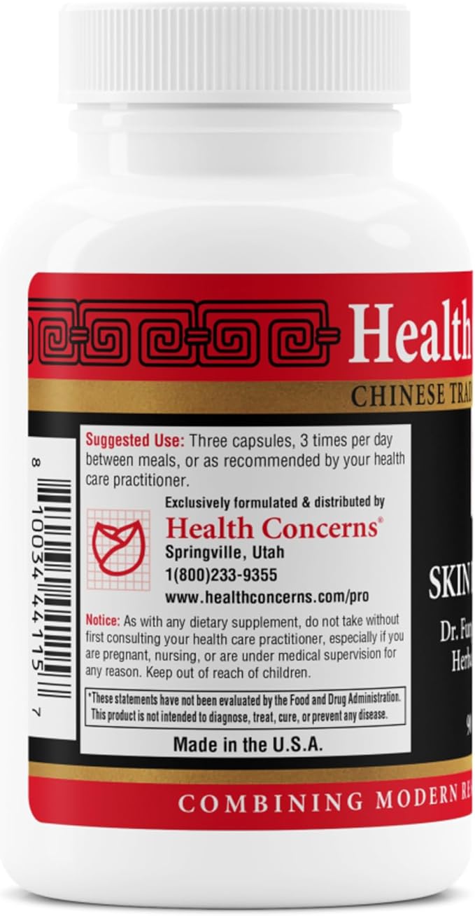 Health Concerns Skin Balance – Herbal Supplement for Skin Support Itching Relief &amp Circulation – Chinese Herbal Supplements for Men &amp Women – Skullcap Dong Quai Coptis Root - 90 Capsules