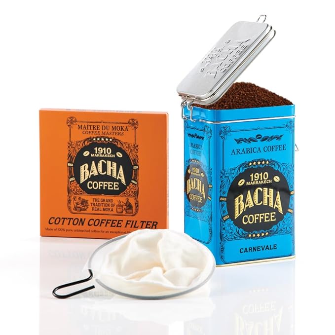 Bacha Coffee | Carnevale Fine Flavoured Coffee Autograph Collection 100% Arabica Specialty Coffee Ground Beans Medium Roast 350g &amp 100% Cotton Filter 125mm/4 fl oz Serving Size