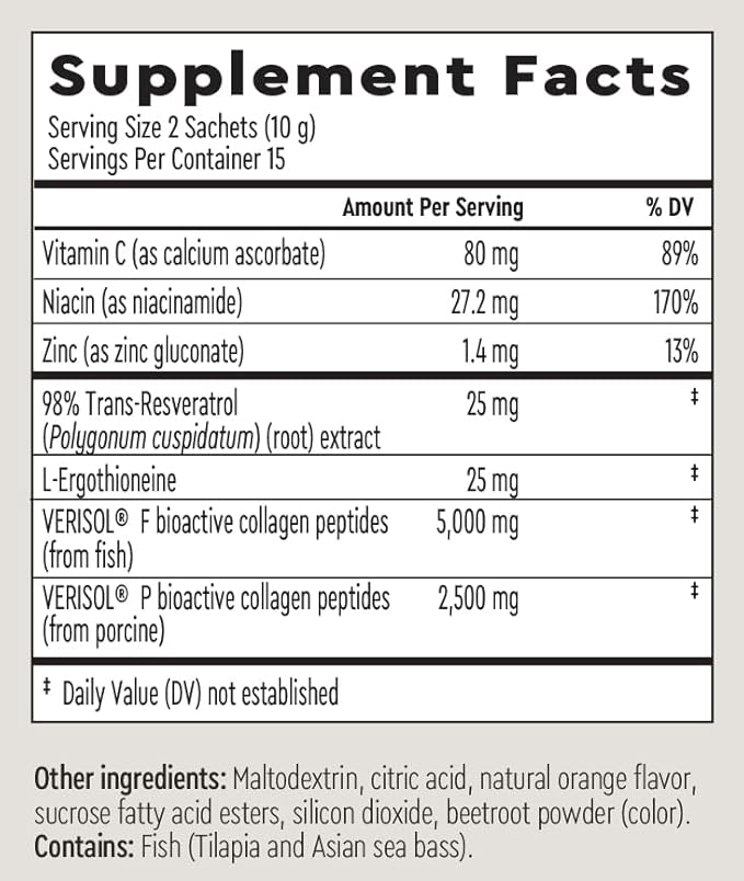 AURELIA Collagen Revive | Advanced Cellular Anti-Aging Supplement | Help Reduce Fine Lines &amp Wrinkles | with Zinc Resveratrol Niacinamide Ergothioneine &amp Vitamin C