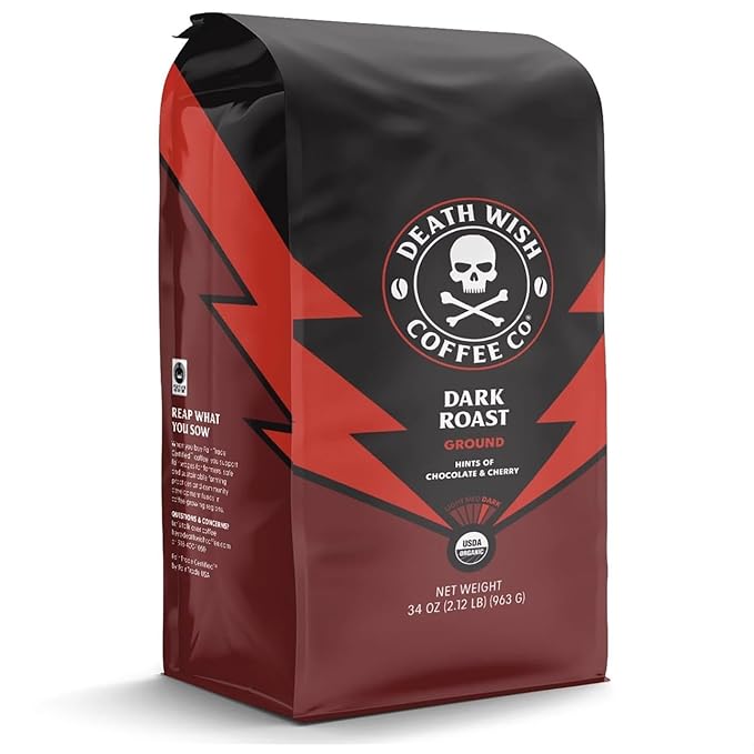 Death Wishs Dark Roast Ground Coffee 34 oz