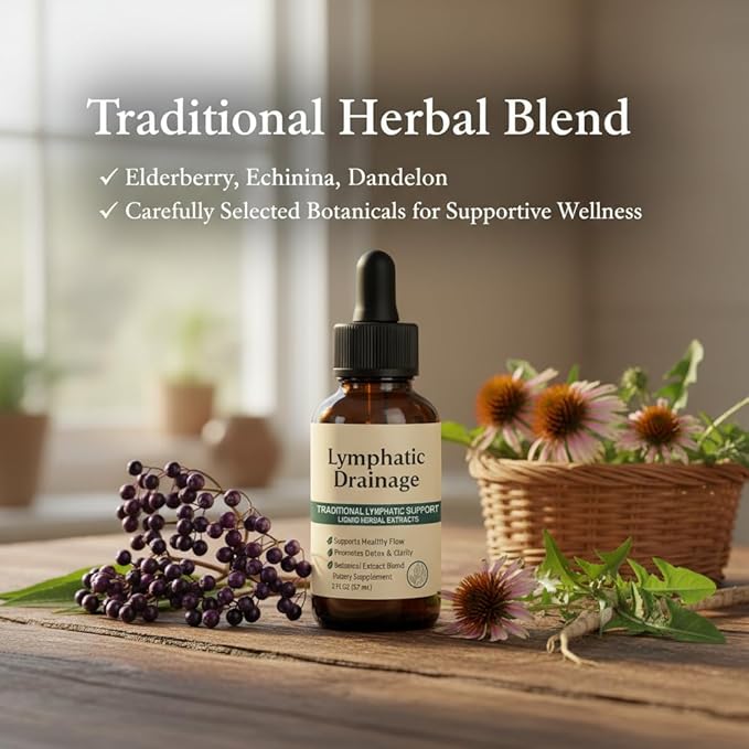 Lymphatic Drainage Drops1200mg Herbal BlendNatural Herbal BlendsSupport Overall VitalityVegan &amp Non-GMO2 fl oz