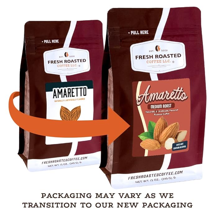 Fresh Roasted Coffee Amaretto Flavored Coffee5 lb Medium Roast Kosher Ground