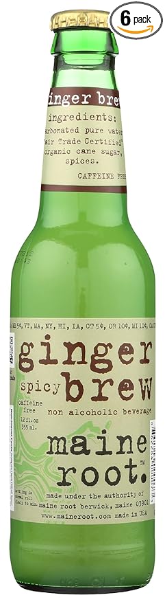 Maine Root Ginger Brew Soda 12 Ounce - 4 per pack - 6 packs per case.