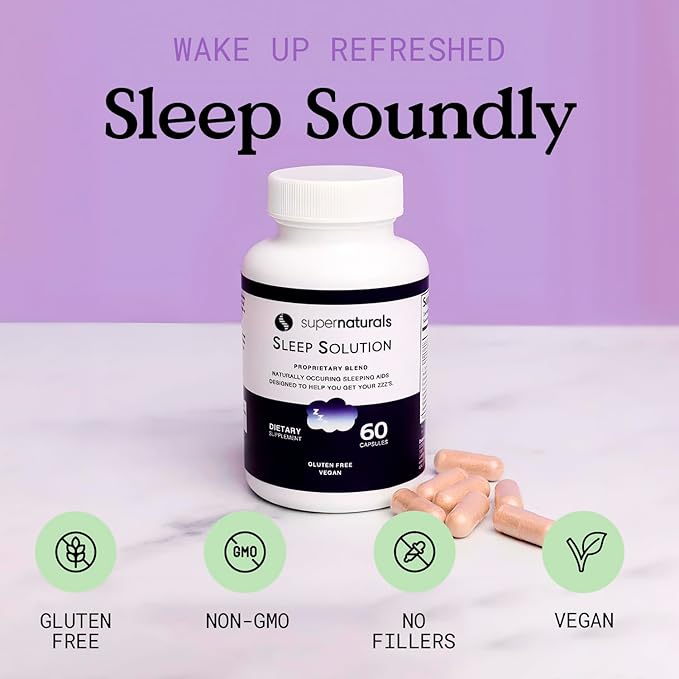 Health Sleep Solution Sleep Supplement for Adults Magnesium and Melatonin for Sleep Provides Natural Sleep Support Vegan Ingredients Gluten-Free Magnesium Sleep Supplement 60 Capsules