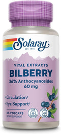 SOLARAY Bilberry Berry Extract 60 mg | Powerful Antioxidant | Healthy Vision &amp Circulation Support | 60 VegCaps