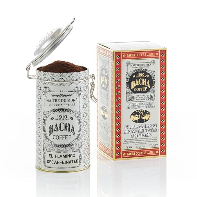 Bacha Coffee | El Flamingo Single Origin Decaffeinated Coffee Autograph Collection 100% Arabica Specialty Coffee Ground Beans Medium Dark Roast 250g &amp Bacha Coffee | 100% Cotton Filter Bundle
