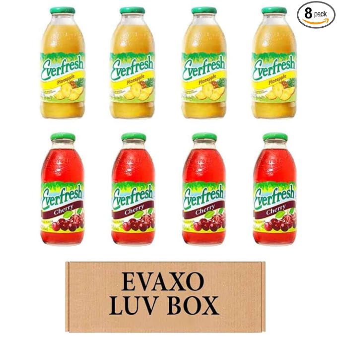 SELPONT verfresh Juice 16 oz. pack of 8  Everfresh Pineapple Juice  Everfresh Cherry. by evaxo