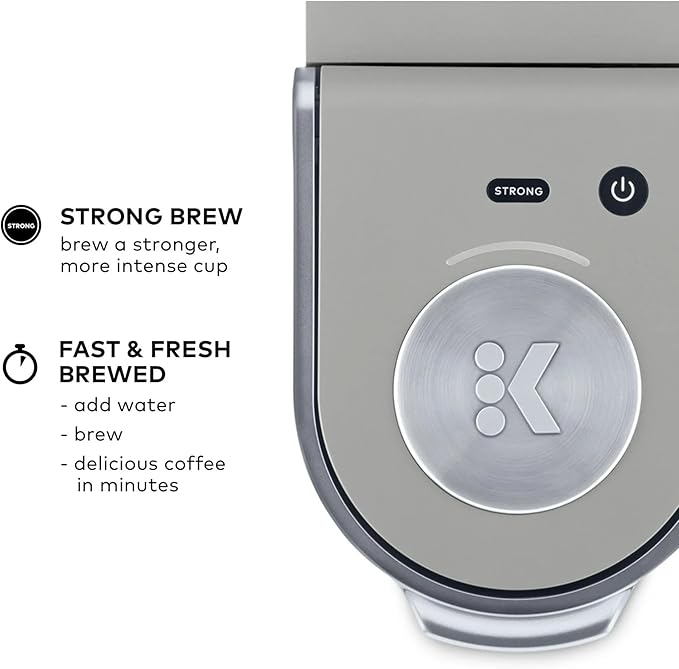 Keurig K-Mini Plus Single Serve Coffee Maker – Slim 5-Inch Design 6–12oz Brew Size Pod Storage &amp Cord Wrap – Gray (Renewed)