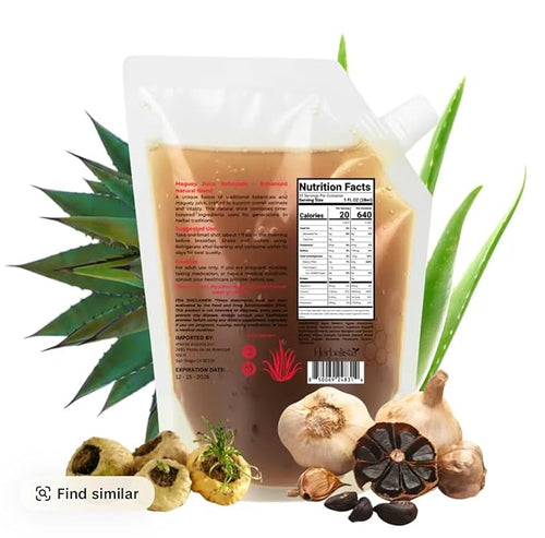 400ML Maguey Juice Tarasco Ajo Negro Moronel Muicle Maca - Jugo De Maguey Reforzado Extract | All Natural 100% Juice | Jugo de Maguey de Michoacan Sabor Natural