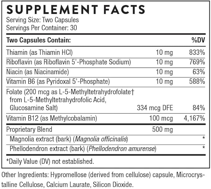 THORNE - Craving and Stress Support - 5-MTHF B Vitamins Folate &amp Plant Extracts to Support Sleep Cravings &amp Stress* - 30 Servings